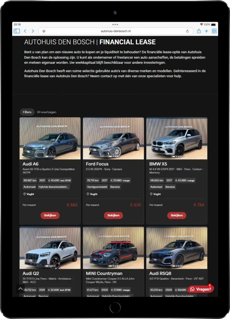Autohuis Den Bosch – premium Audi presentatie - Tablet