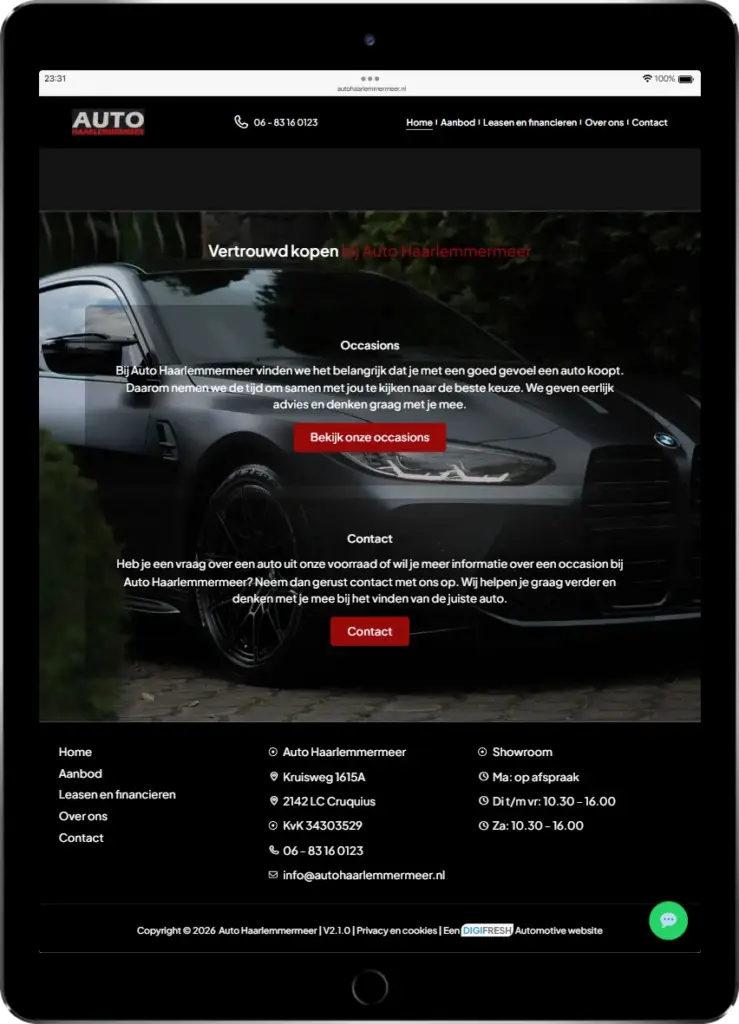 Auto Haarlemmermeer – budget occasions en financiering - Tablet