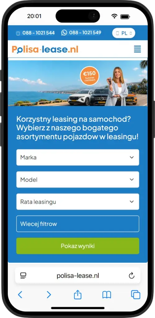 Polisa Lease – meertalig financial-leaseplatform - Mobiel