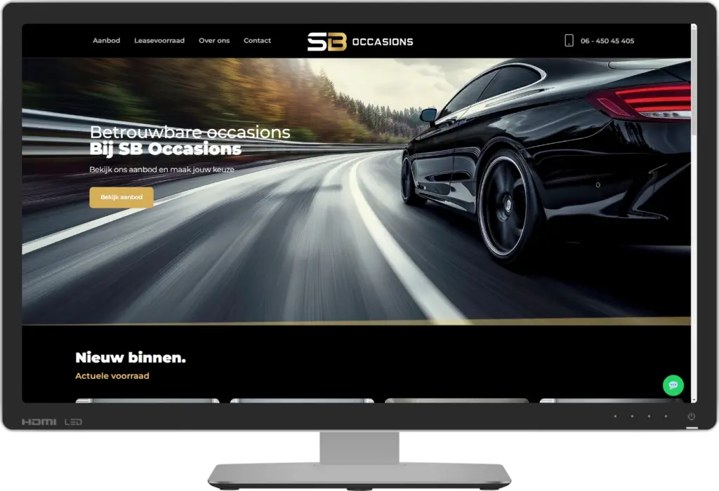 SB Occasions – automotive website met voorraad en lease - Desktop